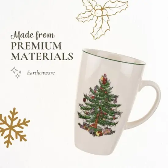 Spode Christmas Tree Latte Mug - 22 Oz Holiday Coffee Cup for Tea, Hot Cocoa, and More - Dishwasher & Microwave Safe Fine Earthenware Mug image {3}