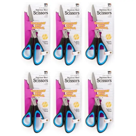 Charles Leonard Cushion Grip Scissors, 8.25" Bent, Pack of 6 image {2}