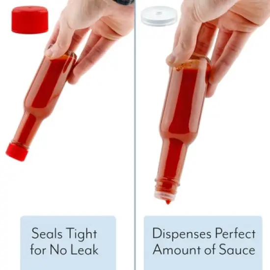 Cornucopia Brands 3oz Mini Hot Sauce Bottles, Choose Bottle Set or Replacement Parts; w/Red Caps, Dripper Inserts, and Black Shrink Bands image {5}