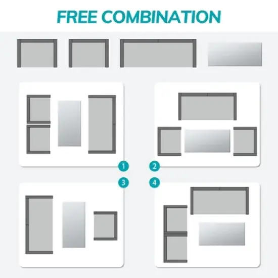 Mshliw 4-Piece Outdoor PE Wicker Furniture Set, Patio Gray Rattan Sectional Sofa with Washable Cushions for Garden, Porch, or Balcony image {9}