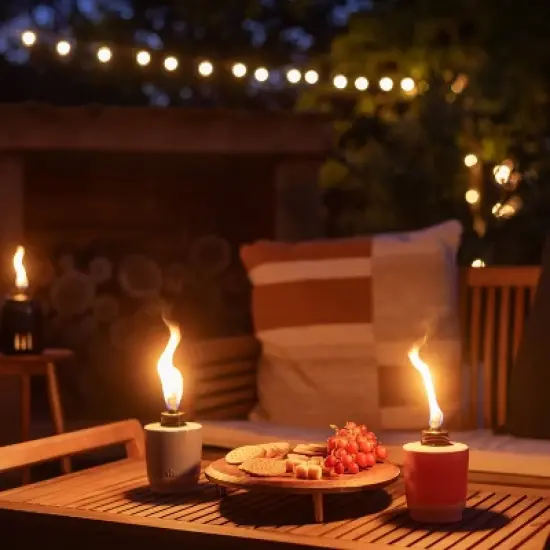 TIKI 3pk Sunset Sands Tabletop Torch Glass image {2}