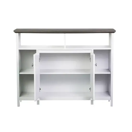 Saint Birch Olivia Console Table with Storage, Gray Oak/White image {2}