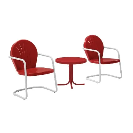 Griffith 2pc Outdoor Conversation Set - Bright Red - Crosley image {7}