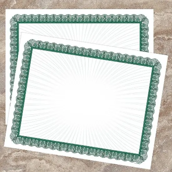 Masterpiece Studios Certificates 8.5" x 11" Green and White 100/Pack (961036S) image {2}