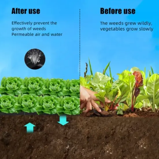 6Ft x 300Ft Heavy Duty Weed Barrier Fabric, 3.2 Oz Professional Grade Landscape Fabric, Weed Block Gardening Mat for Plant Bed, Erosion Control image {4}