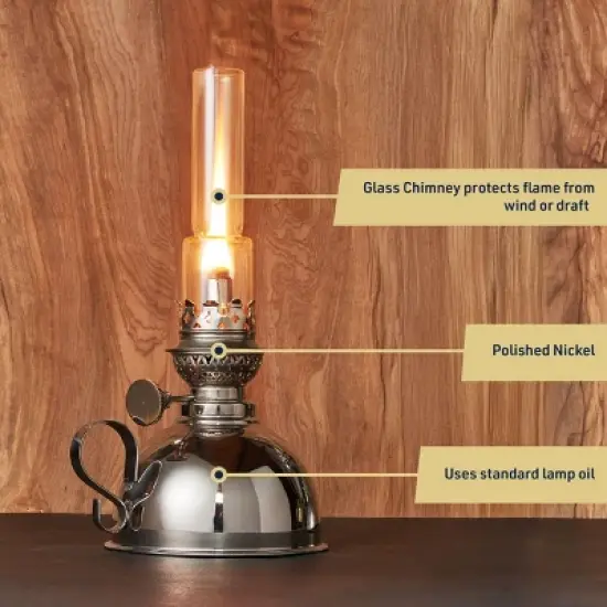 Kings County Tools 9-Inch Tall Nickel Oil Lamp image {8}