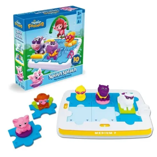 ThinkFun Friends - SplishSplash Pig's Pool Party Puzzle Game: Creative Thinking, Problem Solving, Solo Board Game image {11}