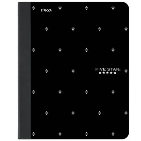 Five Star Fashion Comp Book 80ct Black with White Dot, School Supplies image {1}