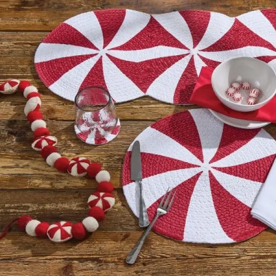 Split P Peppermint Candy Braided Runner 15"X34" image {1}