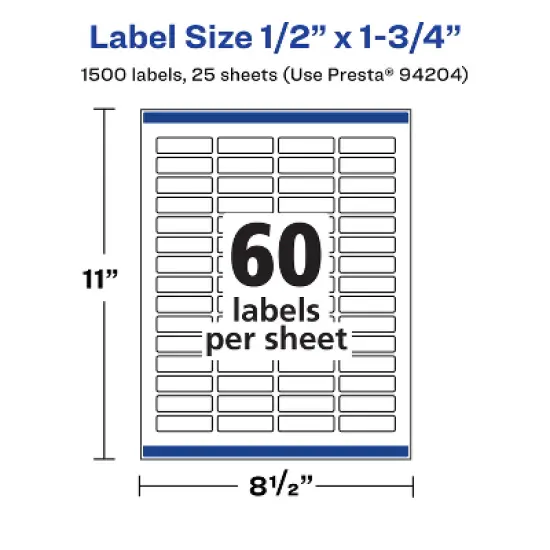 Avery Matte White Rectangle Labels, .5" x 1.75" image {4}