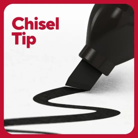 TRU RED Tank Permanent Markers Chisel Tip Blk 5/Pack TR54523 image {2}