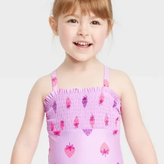 Toddler Girls' Strawberry One Piece Swimsuit - Cat & Jack&trade; Purple image {1}