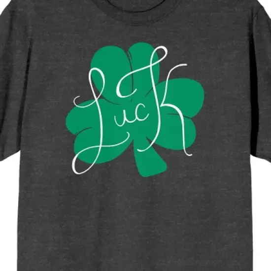 St. Patrick's Day Luck Clover Crew Neck Short Sleeve Charcoal Heather Women's T-shirt image {1}