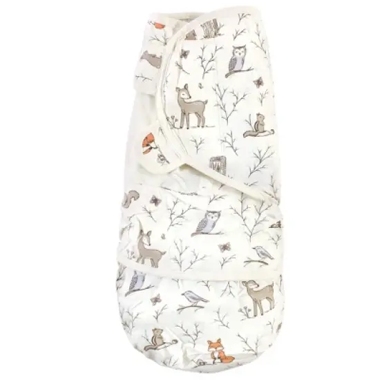 Hudson Baby Infant Girl Cotton Swaddle Wrap, Enchanted Forest, 0-3 Months image {3}