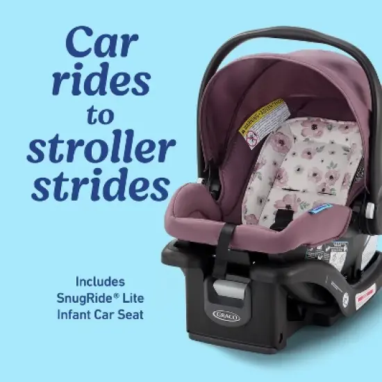 Graco Verb Click Connect Travel System with SnugRide Infant Car Seat - Pink/Black image {5}