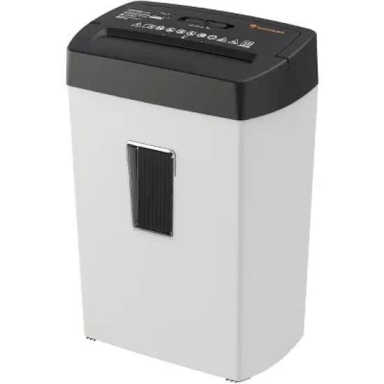 Bonsaii 12-Sheet Cross Cut Shredder, 5.5 Gal, for Paper, Credit Cards, Mail, Staples, P-4 Security, Transparent Window, White/Black, for Home Office image {6}