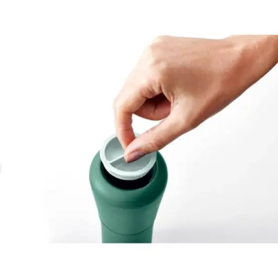 Joseph Joseph Milltop Salt & Pepper Set - Sage: Ceramic Spice Mills, Stainless Steel, 2-Piece, 115ml Capacity image {3}