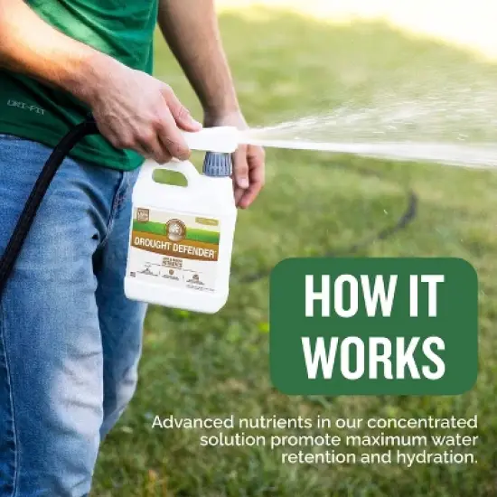 Turf Titan Drought Defender Hose End - Shields Heat and Nutrient Rich Plant Food - Ideal Summer Soil Liquid Fertilizer - 6,000 Sq Ft (32 oz) image {2}