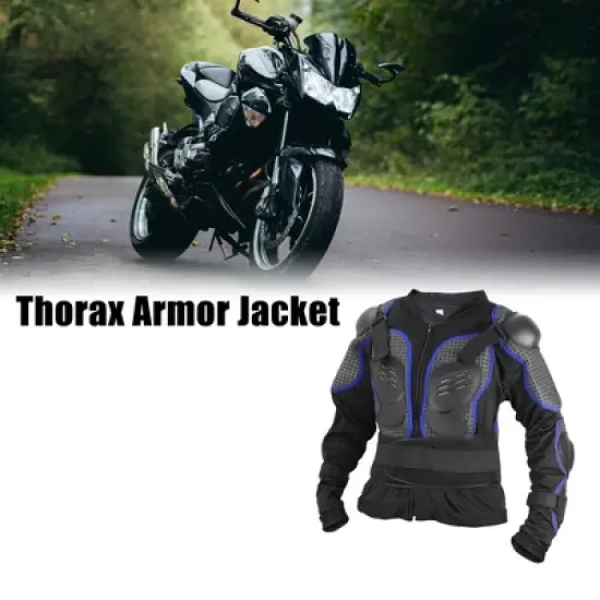 Unique Bargains Dirt Bike Motorcycle Riding Protective Full Body Armor Thorax Back Backbone Protector for Off-Road Cycling Blue Size L image {1}