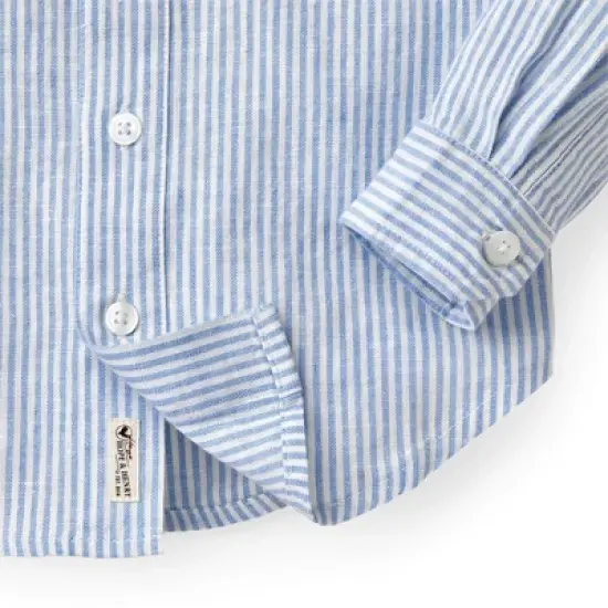Hope & Henry Boys' Linen Button Down Shirt, Infant image {3}