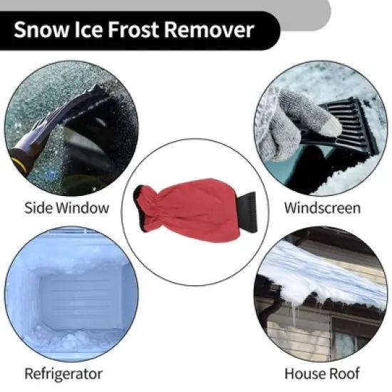 Unique Bargains Universal Car Ice Scraper Glove W/ Snow Frost Remover 600D Oxford Cloth 1pc image {2}