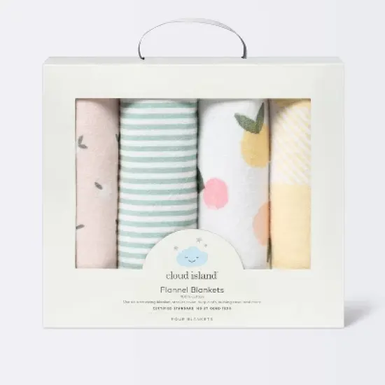 Flannel Baby Blankets Citrus - Cloud Island&trade; 4pk image {2}