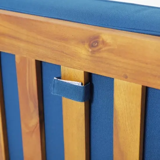 Christopher Knight Home Illona Outdoor Acacia Wood 6 Seater Sectional Sofa and Club Chair Set with Fire Pit image {10}