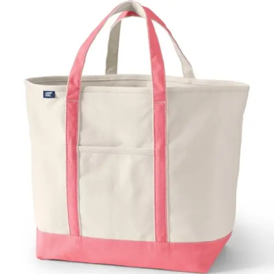 Lands' End Open Top Long Handle Canvas Tote Bag image {20}