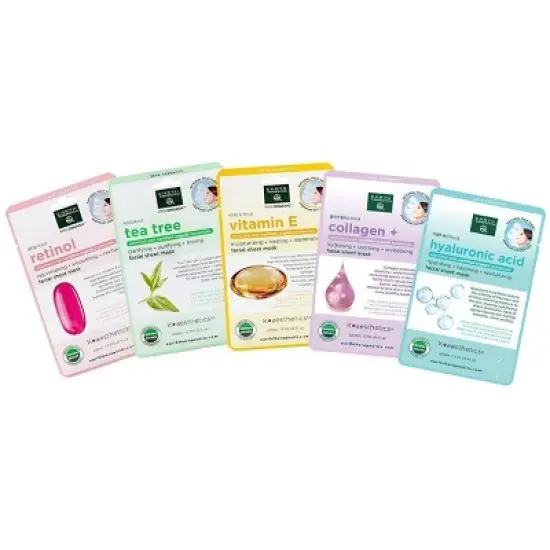 Earth Therapeutics Organic Facial Assorted Mask - 5pk image {1}