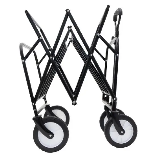 UBSSO Collapsible Utility Wagon Cart with All-Terrain Wheels & Strapping System, 360lbs Capacity, Black image {14}