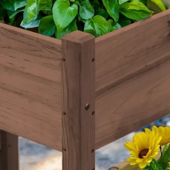 Outsunny 73" x 18" x 32" Raised Garden Bed w/ Three Elevated Planter Box, Freestanding Wooden Plant Stand for Vegetables, Herb, Flowers, Coffee image {5}