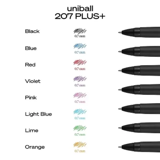 uni-ball uniball 207 Plus+ Retractable Gel Pens Medium Point 0.7mm Blue Ink 4/Pack (70457) image {3}