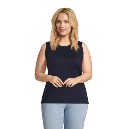 Lands' End Women's Supima Cotton Crew Neck Tank Top image {11}