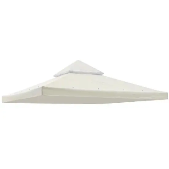 Yescom 10x10Ft UV30+ Gazebo Replacement Top for 2 Tier Outdoor Canopy Cover Patio Backyard Party Deck Ivory White image {9}