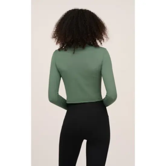Yogalicious Womens 2 Pack Zenly Evelyn Long Sleeve Mock Neck Crop Top image {2}