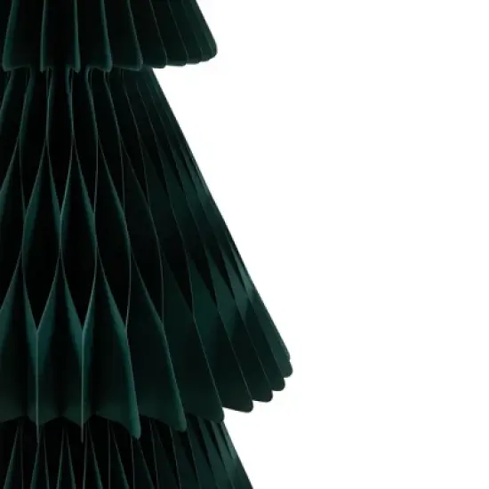 Northlight Tall Accordion Honeycomb Foldable Paper Christmas Tree - 4' -  Dark Green image {5}