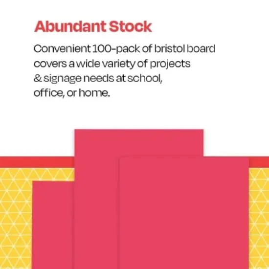 School Smart Folding Bristol Board, 12 x 18 Inches, Red, Pack of 100 image {4}