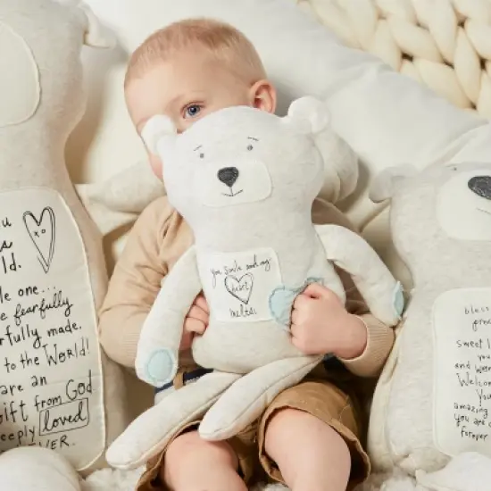 DEMDACO Poetic Threads Bear - Boy 17 inch - Blue image {6}