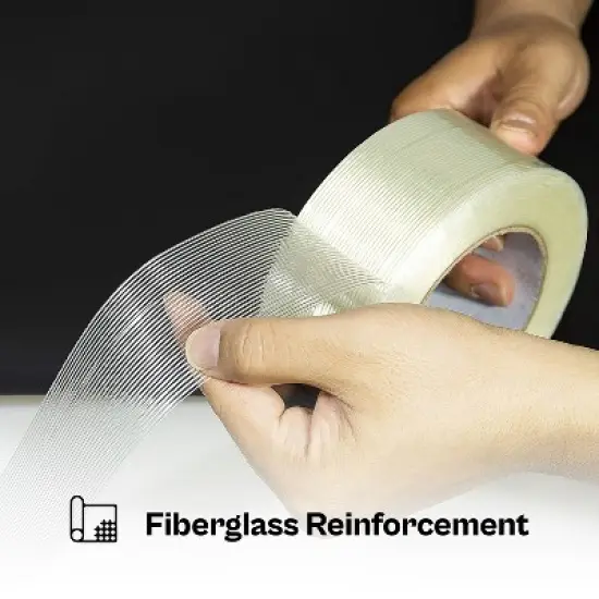 PSBM 24 Rolls Clear Reinforced Filament Tape, 2" x 60 Yards, 4.8 Mil,  Industrial Grade image {4}