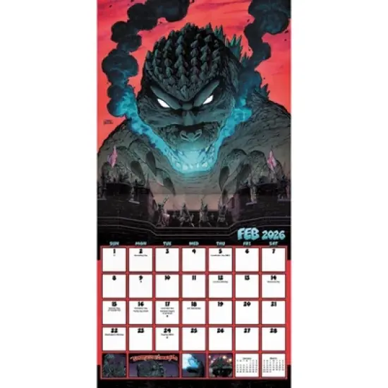 Trends International 2026 Godzilla Classic 12"x12" Wall Calendar image {2}