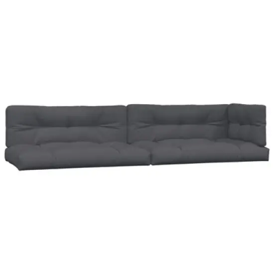 vidaXL Pallet Sofa Set Gray Solid Acacia wood and Polyester Large image {2}