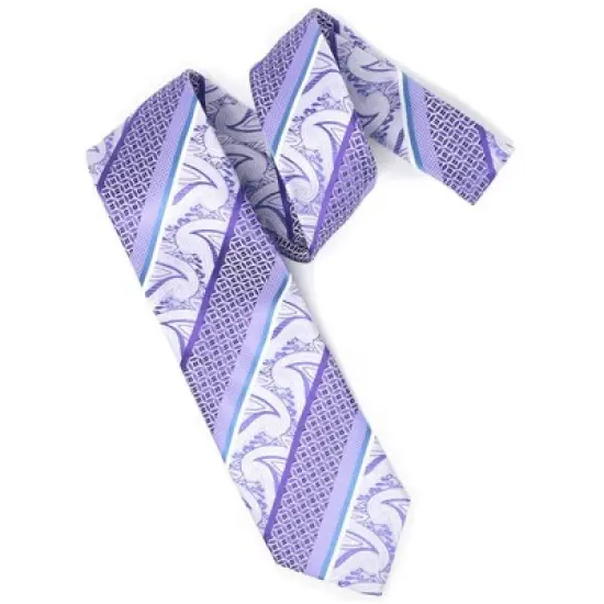 Men's Diagonal Paisley Micro Fiber Poly Woven Regular Neck Tie image {1}