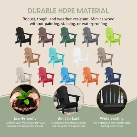 WestinTrends Malibu HDPE Outdoor Patio Folding Poly Adirondack Chair image {3}