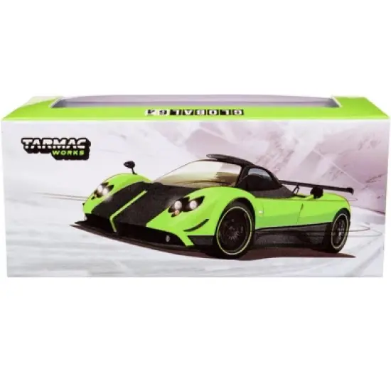 Pagani Zonda Cinque Verde Firenze Green Metallic and Black "Global64" Series 1/64 Diecast Model Car by Tarmac Works image {2}