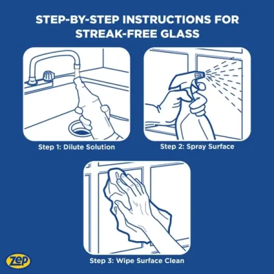 Zep Concentrated Ammonia-Free Glass Cleaner &ndash; Perfect for Commercial Windows - 1 Gallon image {5}