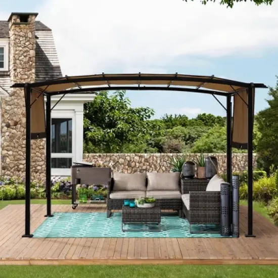 Universal Canopy Cover Replacement for 12x9 Ft Curved Outdoor Pergola Structure image {1}