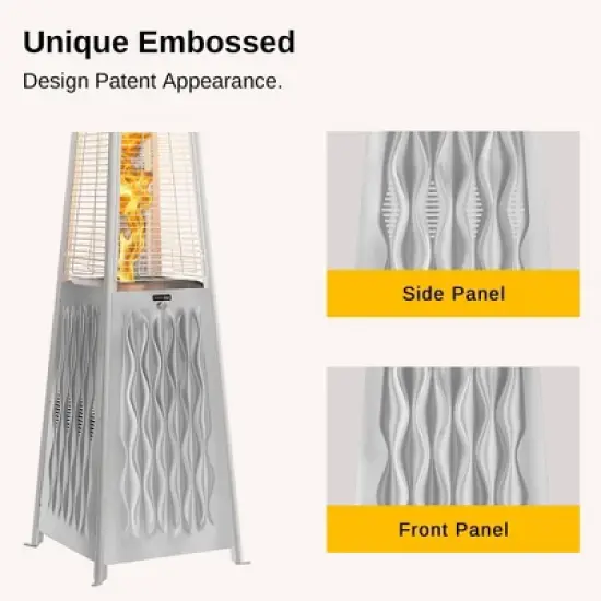 East Oak 18.23"x21.84" 48000 BTU Torch Patio Propane Outdoor Portable Heater Bronze Finish: Iron Frame, 10ft Heat Radius image {7}