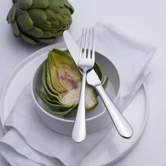 Wallace 20pc Hunter Flatware Set: 18/0 Stainless Steel, Service for 4, Dishwasher-Safe, Traditional Style, Silver image {3}