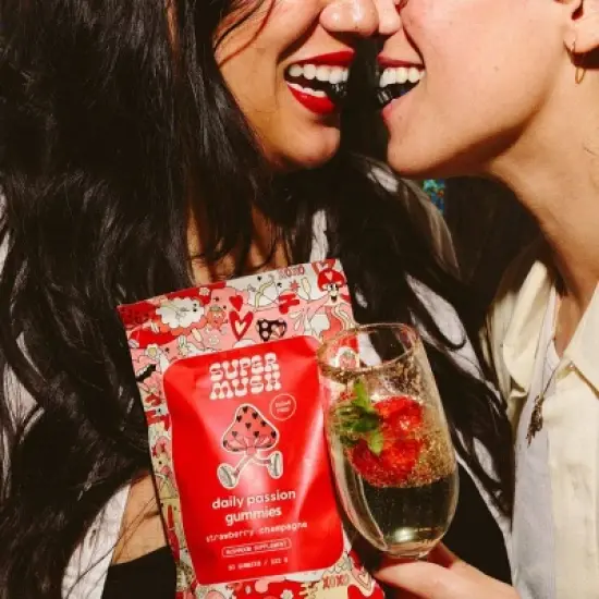 SuperMush Daily Passion Mushroom Vegan Supplement Gummies - 60ct/30 Servings image {6}