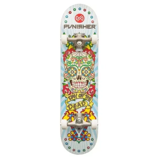 Punisher Skateboards DayOfTheDead Complete 31-Inch Skateboard with Canadian Maple, Black image {2}